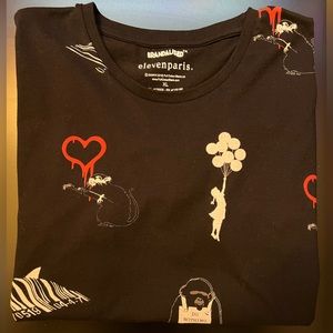 XL Eleven Paris Premium T-shirt. Black/Red/White